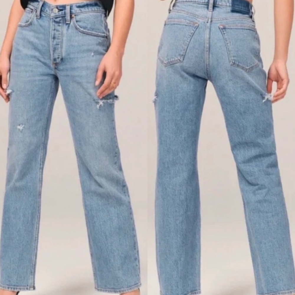 Mid Rise Baggy Jean with Side Slits